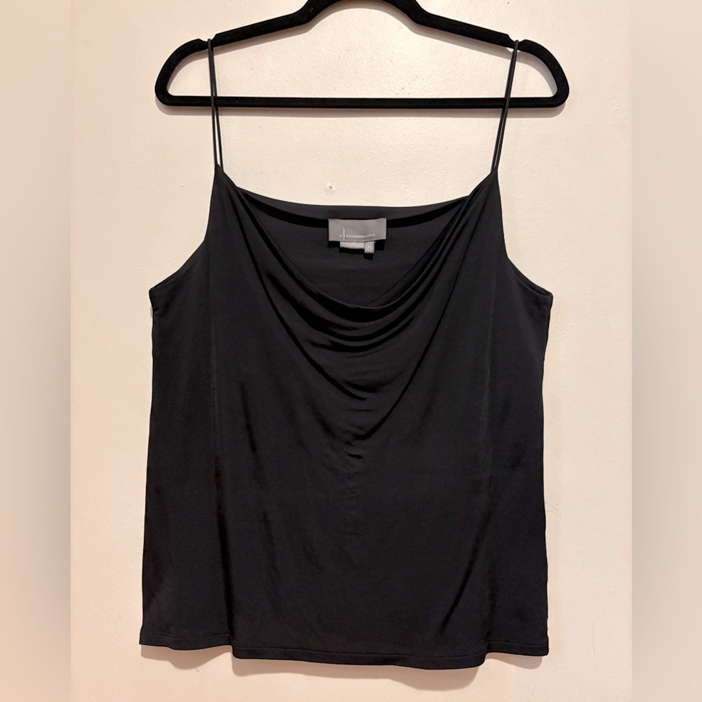 Anthropologie Black Cowl Neck Camisole Top